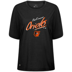 Baltimore Orioles Levelwear Women's Bloom Sizzle T-Shirt - Black - MLB Sale