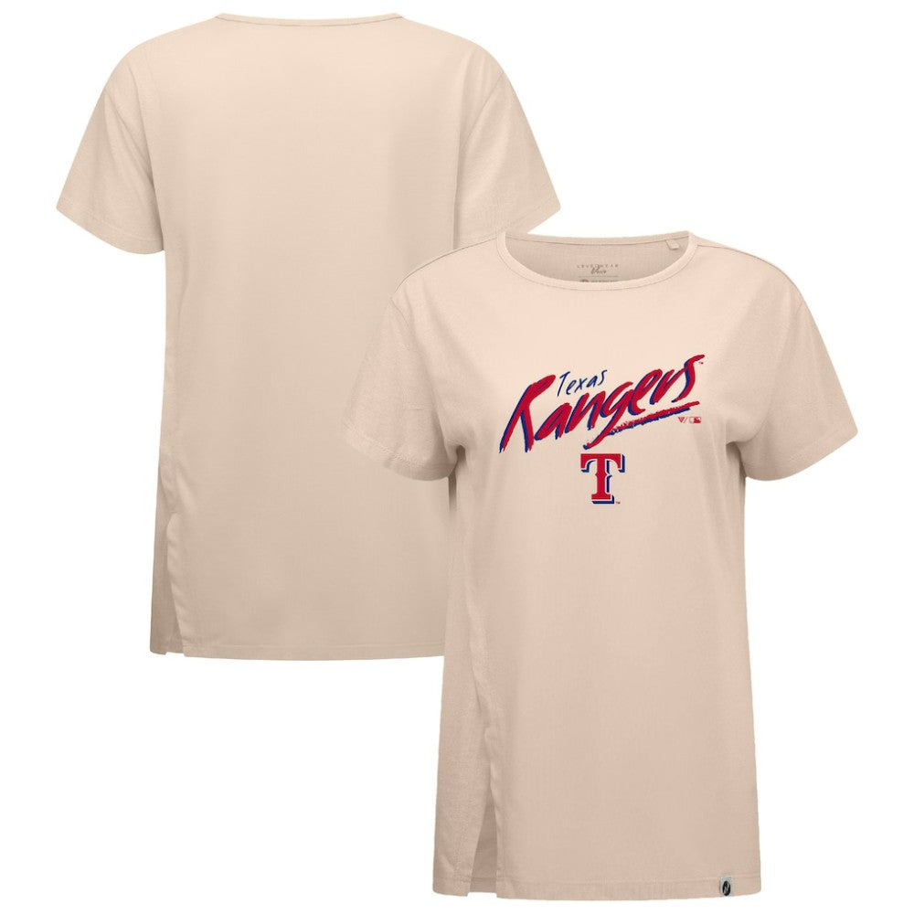 Texas Rangers Levelwear Women's Influx Sizzle T-Shirt - Khaki - MLB on Sale