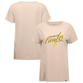 Pittsburgh Pirates Levelwear Women's Influx Sizzle T-Shirt - Khaki - MLB Lifestyle