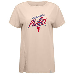Philadelphia Phillies Levelwear Women's Influx Sizzle T-Shirt - Khaki - MLB on Sale