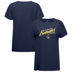 Milwaukee Brewers Levelwear Women's Influx Sizzle T-Shirt - Navy - MLB Sale