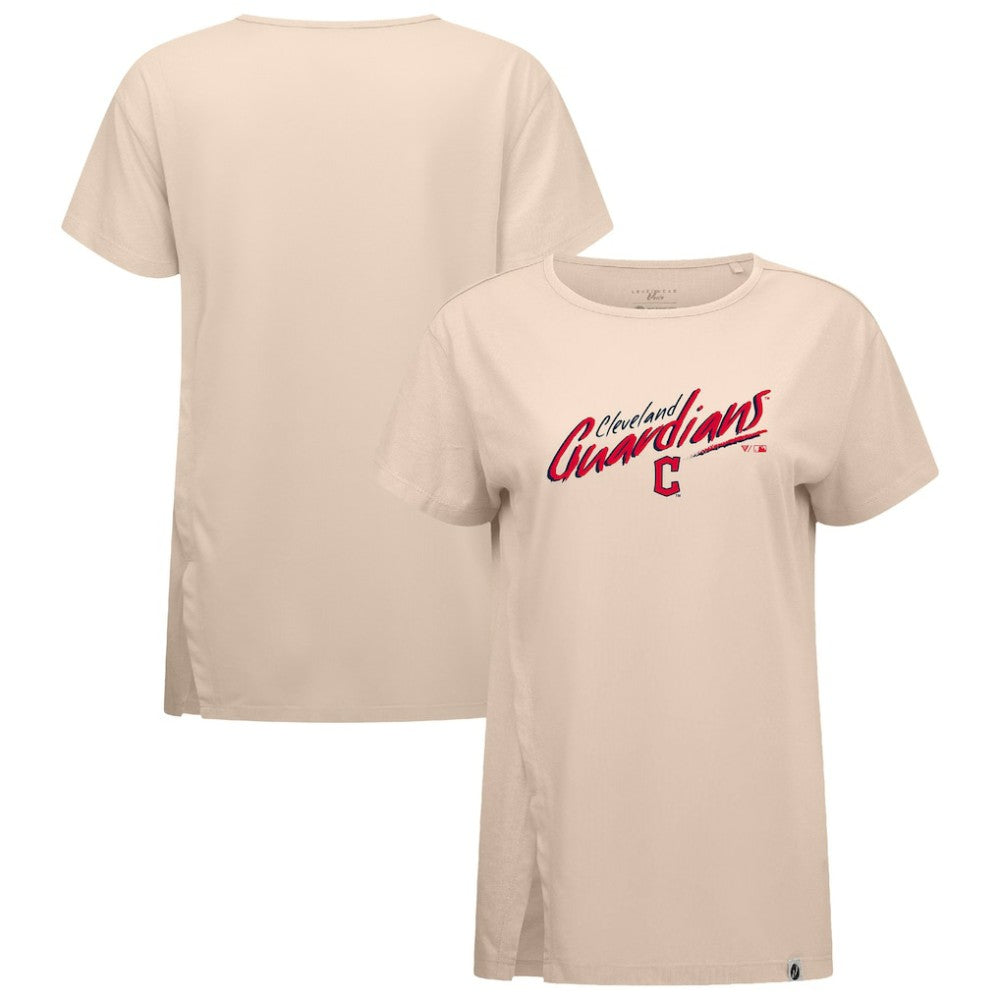Cleveland Guardians Levelwear Women's Influx Sizzle T-Shirt - Khaki - MLB Discount