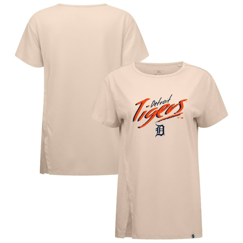 Detroit Tigers Levelwear Women's Influx Sizzle T-Shirt - Khaki - MLB Sale
