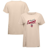 Minnesota Twins Levelwear Women's Influx Sizzle T-Shirt - Khaki - MLB Discount