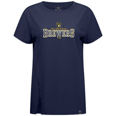 Milwaukee Brewers Levelwear Women's Influx Journey T-Shirt - Navy - MLB Sale