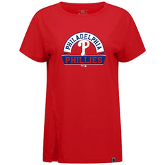 Philadelphia Phillies Levelwear Women's Influx Banner Arch T-Shirt - Red - MLB Lifestyle