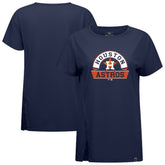 Houston Astros Levelwear Women's Influx Banner Arch T-Shirt - Navy - MLB Discount