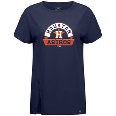 Houston Astros Levelwear Women's Influx Banner Arch T-Shirt - Navy - MLB Discount