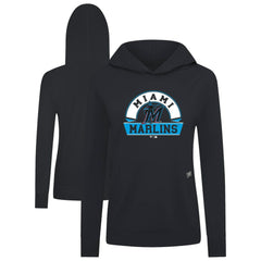 Miami Marlins Levelwear Women's Relay Banner Arch Long Sleeve T-Shirt Hoodie - Black - MLB Online