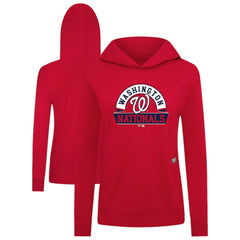 Washington Nationals Levelwear Women's Relay Banner Arch Long Sleeve T-Shirt Hoodie - Red - MLB on Sale