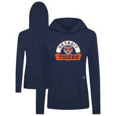 Detroit Tigers Levelwear Women's Relay Banner Arch Long Sleeve T-Shirt Hoodie - Navy - MLB Lifestyle