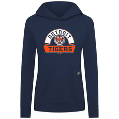 Detroit Tigers Levelwear Women's Relay Banner Arch Long Sleeve T-Shirt Hoodie - Navy - MLB Lifestyle