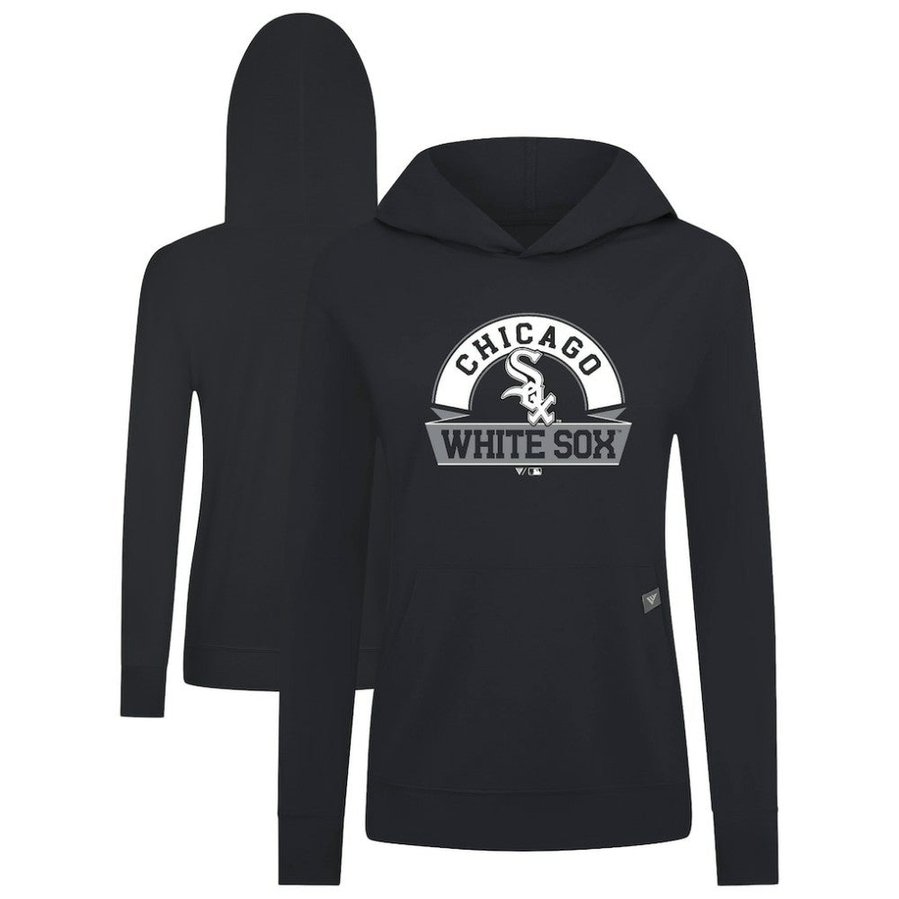 Chicago White Sox Levelwear Women's Relay Banner Arch Long Sleeve T-Shirt Hoodie - Black - MLB Discount