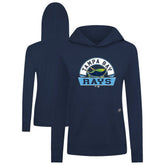 Tampa Bay Rays Levelwear Women's Relay Banner Arch Long Sleeve T-Shirt Hoodie - Navy - MLB on Sale