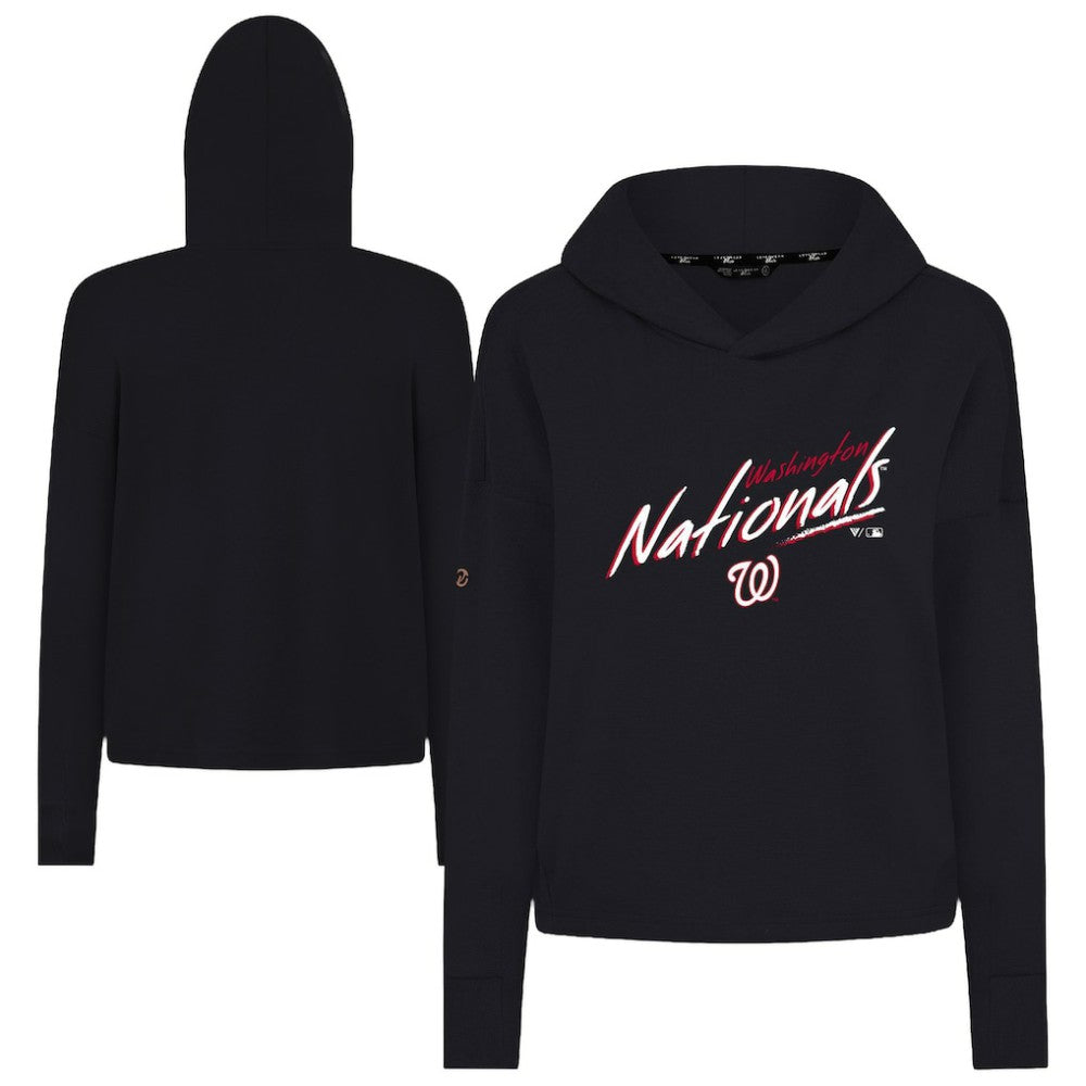 Washington Nationals Levelwear Women's Sweet Sizzle Tri-Blend Hoodie - Black - MLB Discount