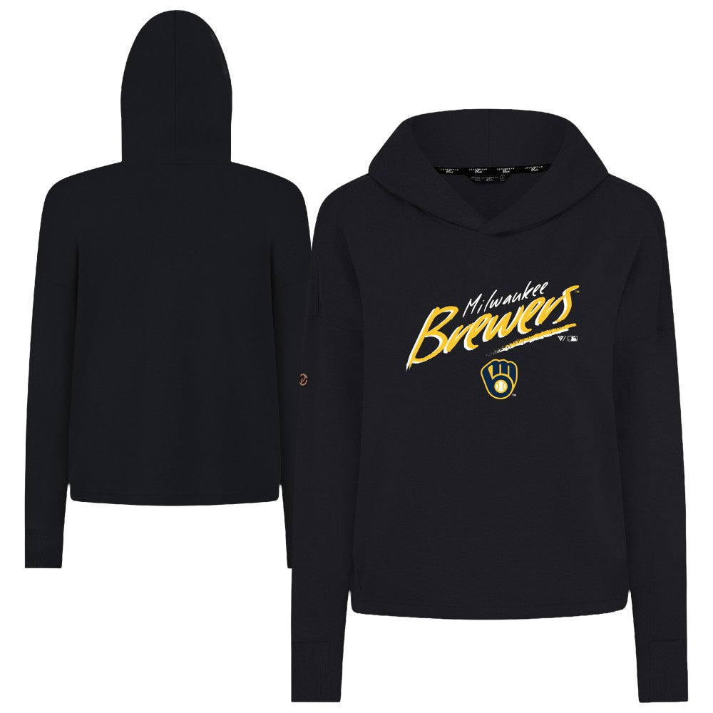 Milwaukee Brewers Levelwear Women's Sweet Sizzle Tri-Blend Hoodie - Black - MLB on Sale
