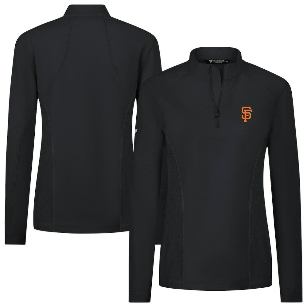 San Francisco Giants Levelwear Women's Upright Insignia 2.0 Quarter-Zip Tri-Blend Top - Black - MLB Discount