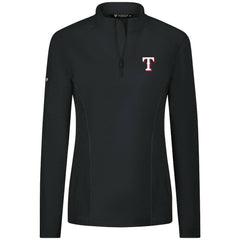 Texas Rangers Levelwear Women's Upright Insignia 2.0 Quarter-Zip Tri-Blend Top - Black - MLB Discount