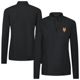 New York Mets Levelwear Women's Upright Insignia 2.0 Quarter-Zip Tri-Blend Top - Black - MLB on Sale