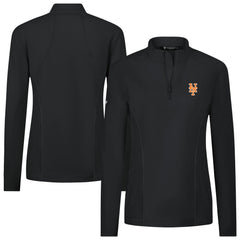 New York Mets Levelwear Women's Upright Insignia 2.0 Quarter-Zip Tri-Blend Top - Black - MLB on Sale