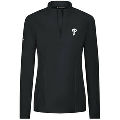 Philadelphia Phillies Levelwear Women's Upright Insignia 2.0 Quarter-Zip Tri-Blend Top - Black - MLB on Sale