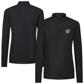 Washington Nationals Levelwear Women's Upright Insignia 2.0 Quarter-Zip Tri-Blend Top - Black - MLB Sale