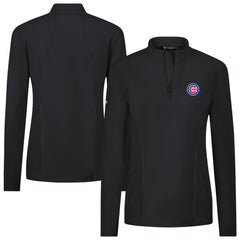 Chicago Cubs Levelwear Women's Upright Insignia 2.0 Quarter-Zip Tri-Blend Top - Black - MLB Discount