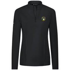 Milwaukee Brewers Levelwear Women's Upright Insignia 2.0 Quarter-Zip Tri-Blend Top - Black - MLB Online