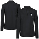 St. Louis Cardinals Levelwear Women's Upright Insignia 2.0 Quarter-Zip Tri-Blend Top - Black - MLB Discount
