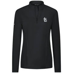 St. Louis Cardinals Levelwear Women's Upright Insignia 2.0 Quarter-Zip Tri-Blend Top - Black - MLB Discount