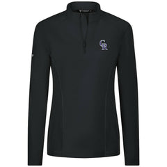 Colorado Rockies Levelwear Women's Upright Insignia 2.0 Quarter-Zip Tri-Blend Top - Black - MLB Discount