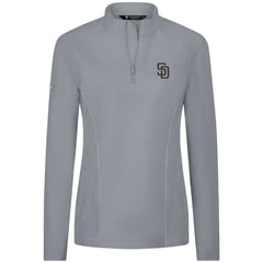 San Diego Padres Levelwear Women's Upright Insignia 2.0 Quarter-Zip Tri-Blend Top - Gray - MLB on Sale