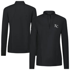 Kansas City Royals Levelwear Women's Upright Insignia 2.0 Quarter-Zip Tri-Blend Top - Black - MLB Sale