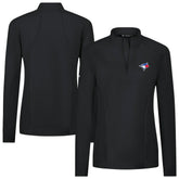 Toronto Blue Jays Levelwear Women's Upright Insignia 2.0 Quarter-Zip Tri-Blend Top - Black - MLB on Sale