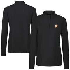 Houston Astros Levelwear Women's Upright Insignia 2.0 Quarter-Zip Tri-Blend Top - Black - MLB Sale