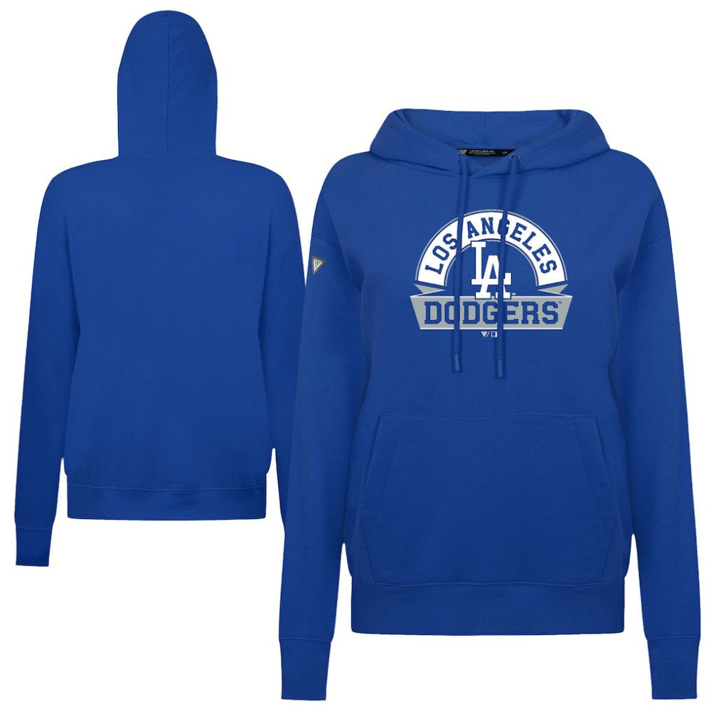 Los Angeles Dodgers Levelwear Women's Adorn Banner Arch Hoodie - Royal - MLB on Sale