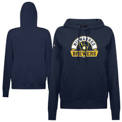 Milwaukee Brewers Levelwear Women's Adorn Banner Arch Hoodie - Navy - MLB Sale