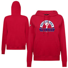 Philadelphia Phillies Levelwear Women's Adorn Banner Arch Hoodie - Red - MLB Lifestyle