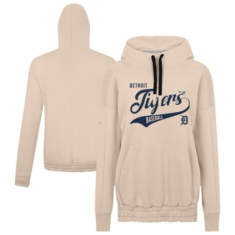 Detroit Tigers Levelwear Women's Oversized Waterfall Glide Hoodie - Khaki - MLB Online