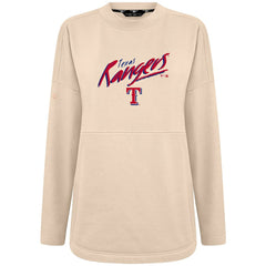 Texas Rangers Levelwear Women's Oversized Beaudry Sizzle Top - Khaki - MLB Lifestyle
