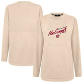 Washington Nationals Levelwear Women's Oversized Beaudry Sizzle Top - Khaki - MLB Discount