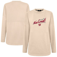 Washington Nationals Levelwear Women's Oversized Beaudry Sizzle Top - Khaki - MLB Discount
