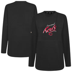 Cincinnati Reds Levelwear Women's Oversized Beaudry Sizzle Top - Black - MLB Sale