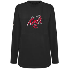 Cincinnati Reds Levelwear Women's Oversized Beaudry Sizzle Top - Black - MLB Sale
