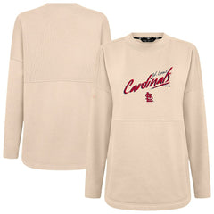 St. Louis Cardinals Levelwear Women's Oversized Beaudry Sizzle Top - Khaki - MLB on Sale