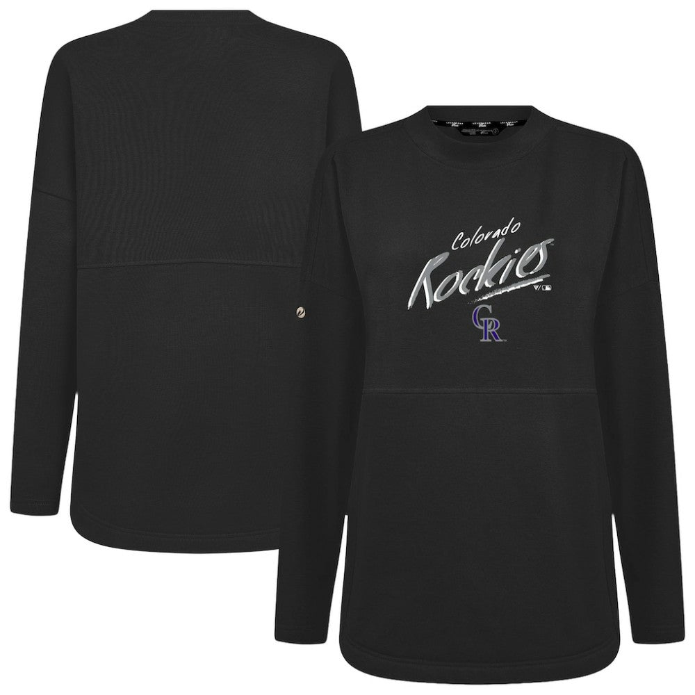 Colorado Rockies Levelwear Women's Oversized Beaudry Sizzle Top - Black - MLB Lifestyle