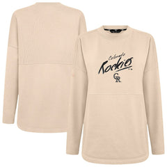 Colorado Rockies Levelwear Women's Oversized Beaudry Sizzle Top - Khaki - MLB Sale