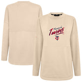 Minnesota Twins Levelwear Women's Oversized Beaudry Sizzle Top - Khaki - MLB Lifestyle