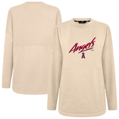 Los Angeles Angels Levelwear Women's Oversized Beaudry Sizzle Top - Khaki - MLB Lifestyle