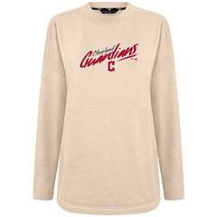 Cleveland Guardians Levelwear Women's Oversized Beaudry Sizzle Top - Khaki - MLB Lifestyle